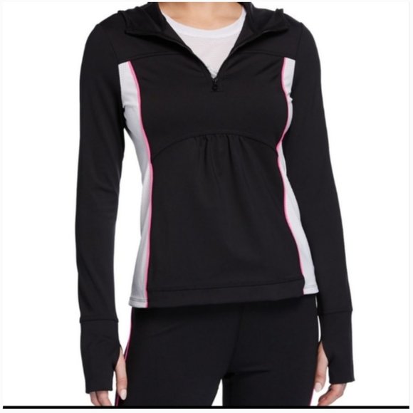 Kate Spade black white Mesh Inset Half Zip Jacket Sweater size small nwot - Picture 3 of 7